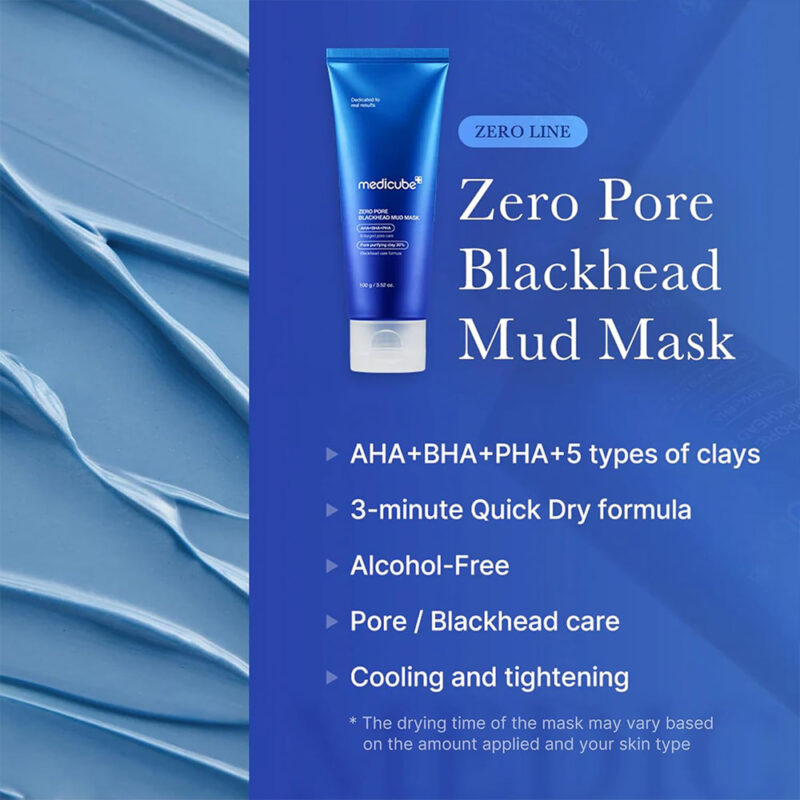 ماسک کنترل منافذ و ضدجوش سرسیاه مدی کیوب Medicube Zero Pore Blackhead Mud Mask - Image 4