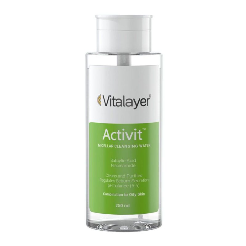 میسلار واتر پاک کننده آرایش ویتالیر VITALAYER Activit micellar حجم 250 میل - Image 1
